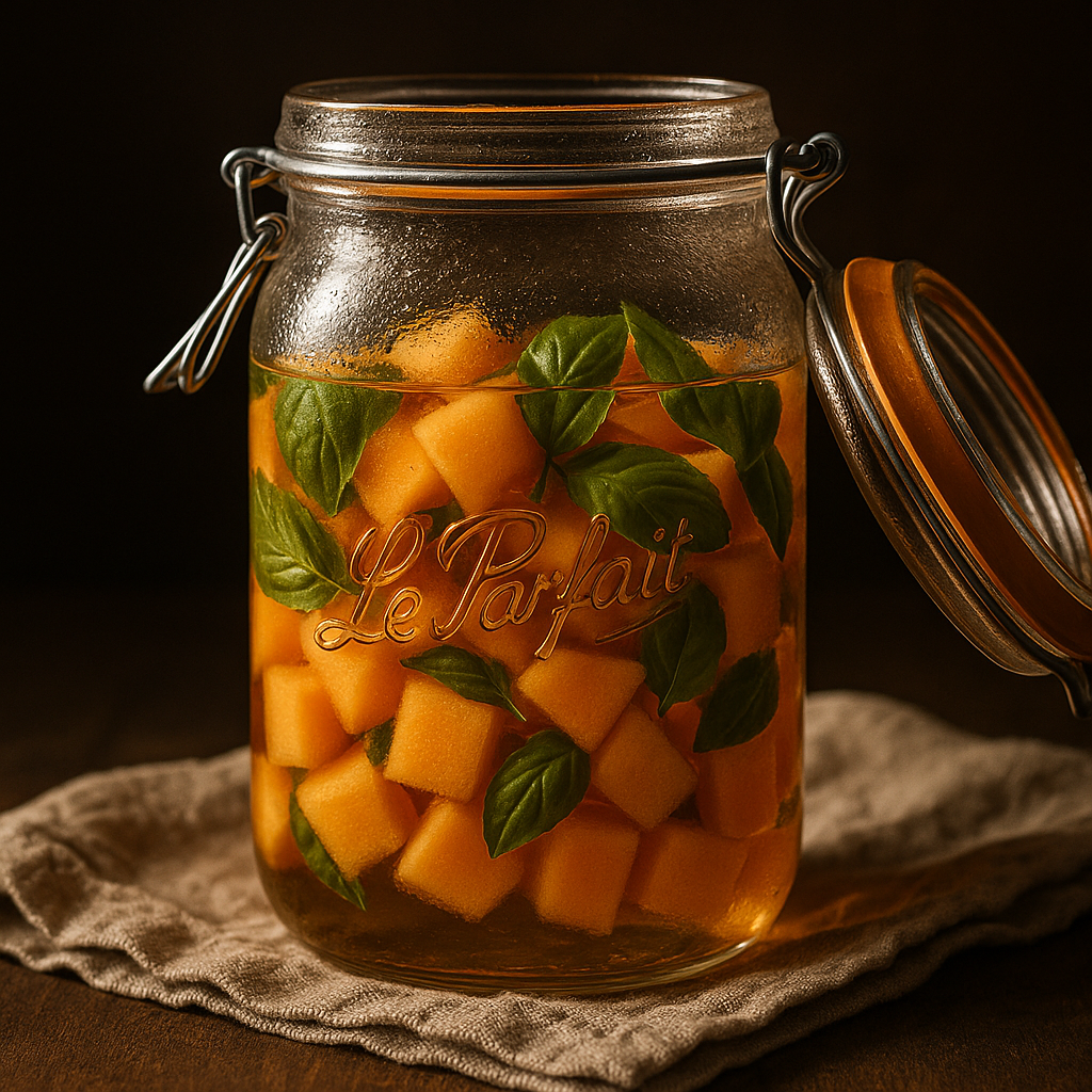 Rhum arrangé melon charentais & basilic frais