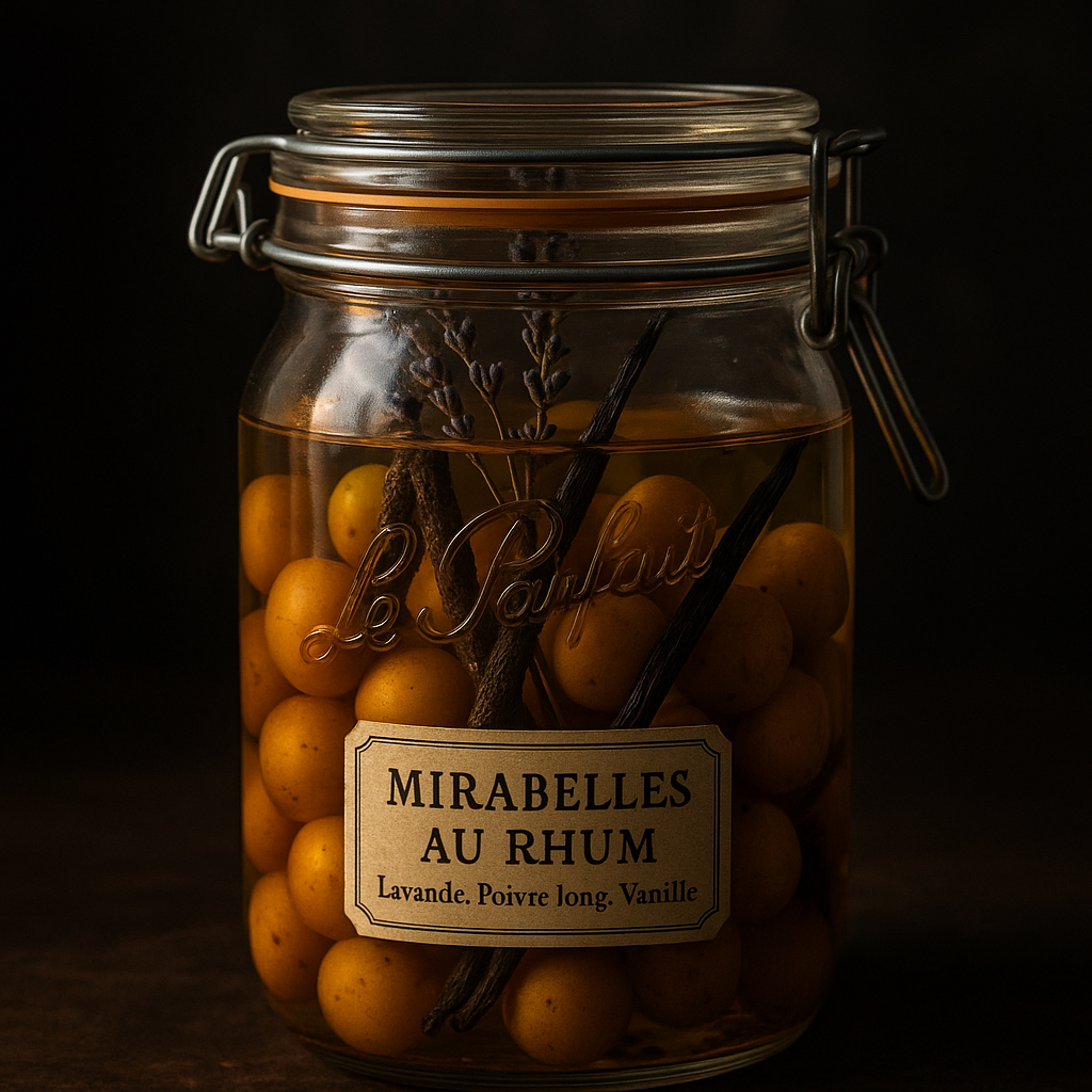 Rhum arrangé prune mirabelle, lavande & poivre long