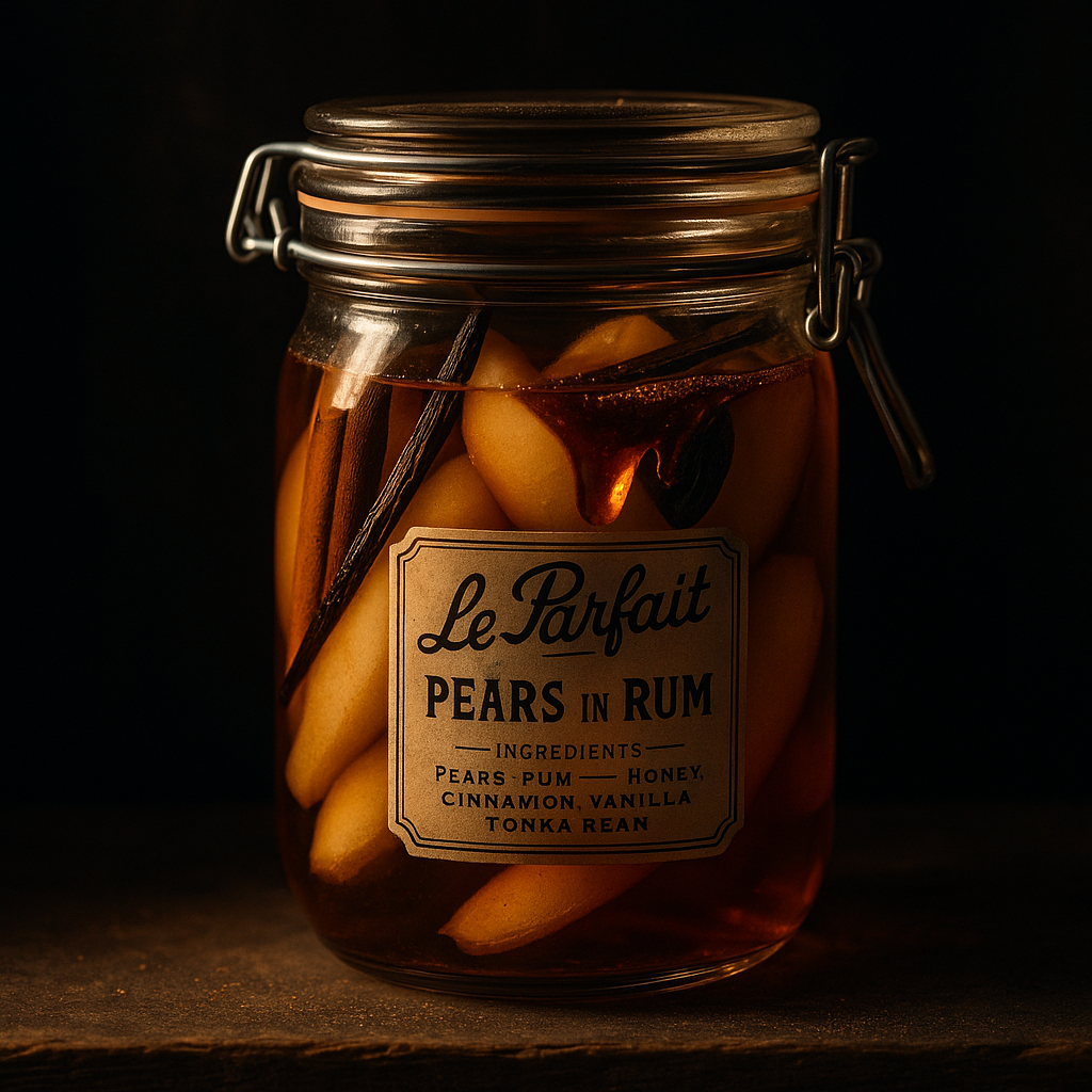 Rhum arrangé poire de Normandie, miel de châtaignier & fève tonka