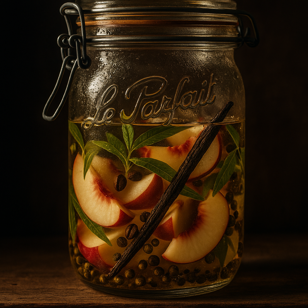 Rhum arrangé nectarine blanche, verveine citronnelle & fève de café torréfiée